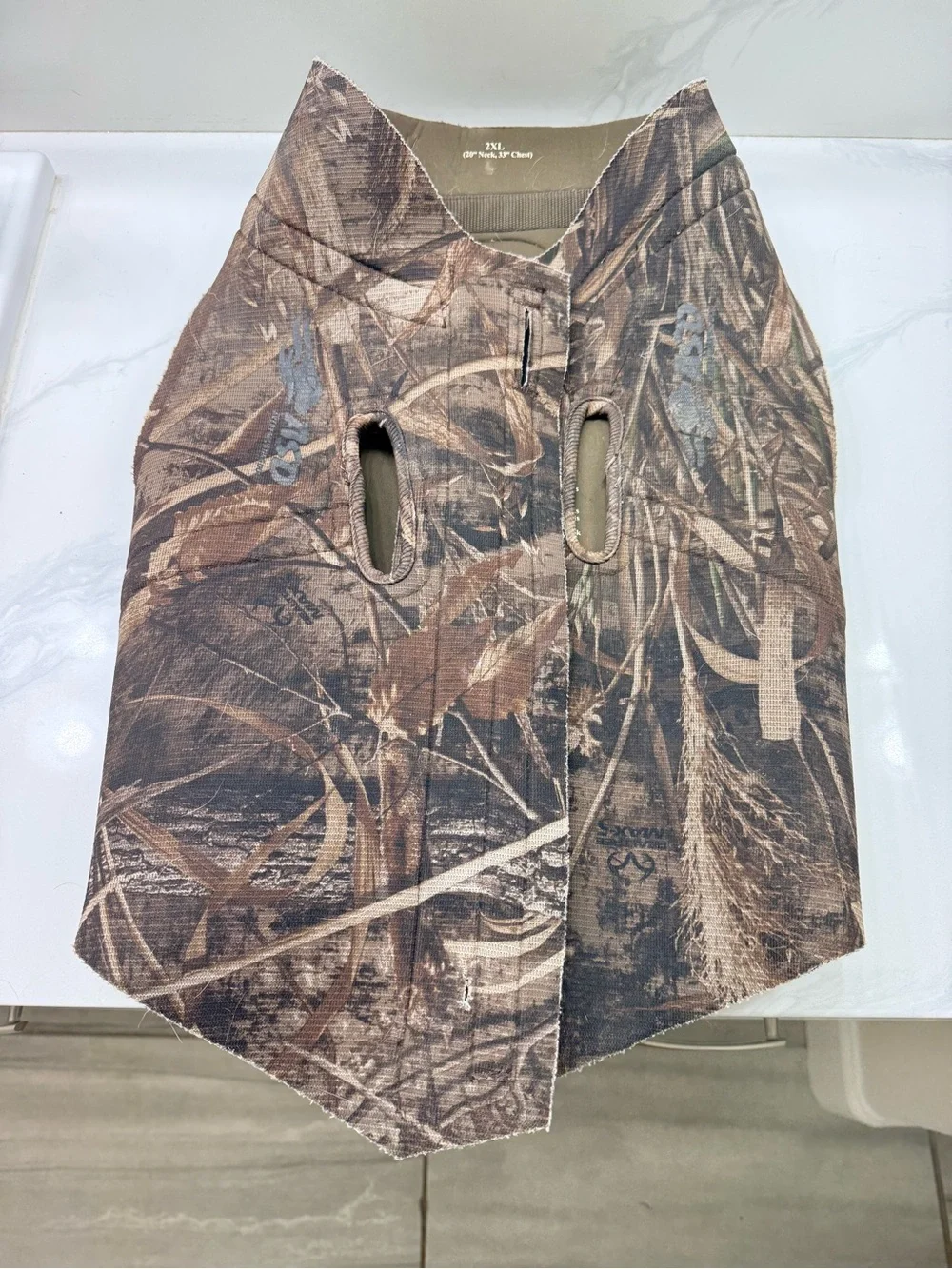 ASD Camouflage Dog Hunting Vest   Camo Duck Hunting Swimming Neoprene Size 2 XL